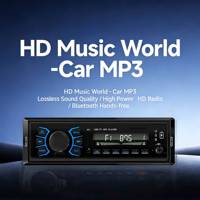 Radio para Auto, Reproductor MP3, Ranura para Tarjeta USB/TF, Radio FM/AM 1DIN Universal con Pantalla LCD y Soporte para Micrófono BT