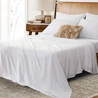 Ensemble de literie en coton de haute qualité, résistant aux taches, hypoallergénique, 3/4 pièces, drap-housse pour hôtel 5 étoiles