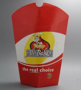 Caja de hamburguesas desechable roja con papel para hornear - Product Image 1