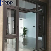 Ventanas abatibles de aluminio de seguridad de alta calidad Puente roto Ventanas exteriores Puertas Material de marco de acero inoxidable
