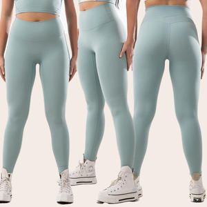 Лидер продаж: нейлоновые леггинсы из спандекса для женщин, для тренировок, йоги, с возможностью нанесения логотипа, с высокой талией, для бега и занятий спортом - Product Image 1