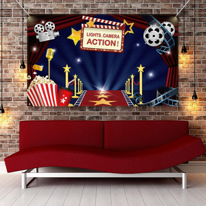 Bannière de fond portable pour remise de diplôme et <span class=keywords><strong>anniversaire</strong></span> 110x180cm en polyester pour décorations de fête cinéma - Product Image 1