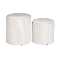 Bailey Fashion Ottoman de rangement rond personnalisé repose-pieds chaise ottoman en velours lot de 2 poufs