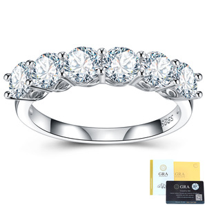 Bague demi-<span class=keywords><strong>éternité</strong></span> en argent sterling S925 de haute qualité avec moissanite VVS1, fabrication d'usine avec plus de 18 ans d'expérience, vente en gros de bijoux - Product Image 4