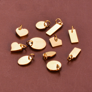 Pendentifs vierges polis miroir |   Étiquettes rondes, ovales et rectangulaires en acier inoxydable plaqué or PVD pour la fabrication de bijoux DIY - Product Image 4