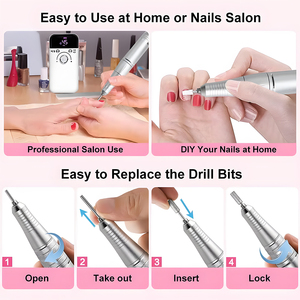 Torno de Uñas Eléctrico Profesional de 45000 RPM, Lima de Uñas Portátil Recargable, Herramienta de Manicura para Uñas de Gel - Product Image 3