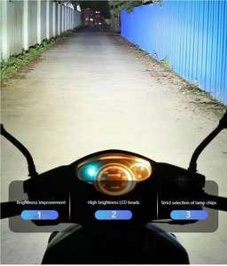 <span class=keywords><strong>H4</strong></span>ไฟหน้าสว่างมากมีเลนส์ตาปลาในตัวลำแสงคู่สูงและต่ำกรงเล็บสามครั้งไฟหน้ารถจักรยานยนต์ - Product Image 2