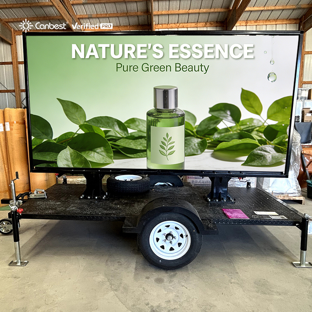 Canbest Waterproof Panel Outdoor Mobile Sign Billboard P4 P6 Trailer Mounted Digital Led Screen Display on Wheels