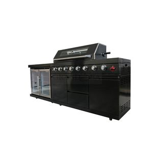 Muebles de <span class=keywords><strong>Cocina</strong></span> Modulares de Exterior de Acero Negro con Horno, Juego de <span class=keywords><strong>Cocina</strong></span> de Exterior de Madera - Product Image 4