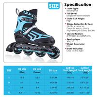 Patines De Ruedas clignotantes complètes pour les sports de plein air chaussures de patins à roues alignées de taille réglable pour enfants et adultes garçon fille
