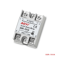 Régulateur de tension à semi-conducteurs AOYI SSR-75VA, relais 75A VR 500KΩ, contrôle 24-380VAC monophasé pour armoire de commande de chauffage