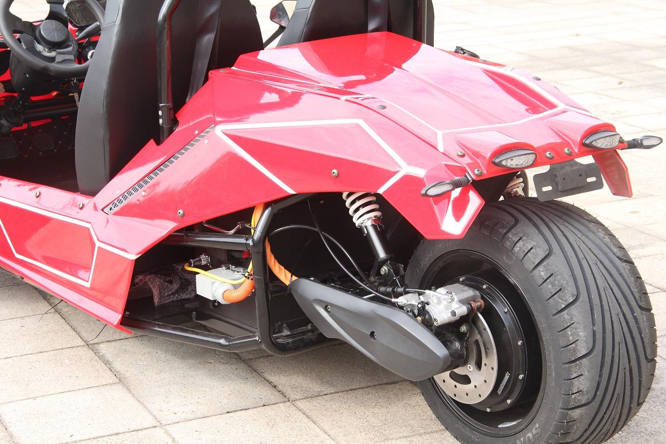 Three Wheels Orange Drive Motorcycle - High Speed Ztr Trike