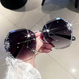 Kadın kore versiyonu çerçevesiz gözlük elmas 2022