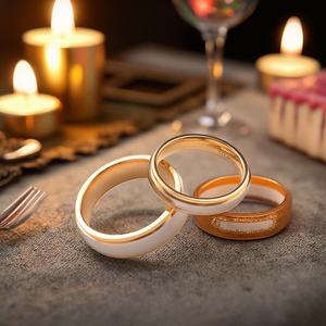 Bagues de couple en titane plaqué <span class=keywords><strong>or</strong></span>, <span class=keywords><strong>18</strong></span> carat, bijoux de couple mat, pour amoureux, offre spéciale, nouvelle collection - Product Image 5