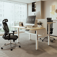 Bureau d'ordinateur moderne Wquantum Iron à double poste, réglable en hauteur électriquement, pour immeuble de bureaux