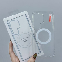 Coque magnétique antichoc pour Samsung S26 Ultra S24 S25, étui magnétique transparent en acrylique, emballage en boîte pour Galaxy A37 A57 A17 A07 A54 A26