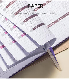 Planificateur scolaire personnalisé en cuir, sans colle, cadeau, sans date, agenda A6 A5, planification hebdomadaire, carnet anglais - Product Image 2