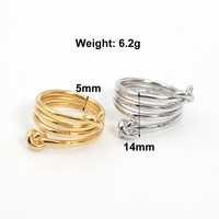 Bague ronde à double tête à trois couches en gros, bague cercle personnalisée, accessoires de bijoux pour femmes