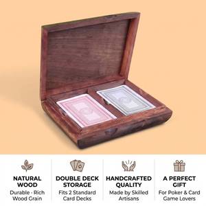 Boîte à cartes à jouer en bois, boîte à poker, boîte à cartes à jouer en bois pouvant contenir deux jeux, boîte à cartes personnalisée en bois, boîte à cartes et à dés - Product Image 2