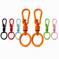 Porte-clés mousqueton en métal, alliage de zinc, anneau à ressort, crochet multicolore thermolaqué pour clés, sacs, cadeaux d'extérieur, vente en gros