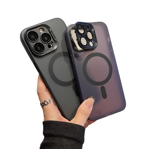 PC mạ ống kính nhỏ bảo vệ New Frosted Magnetic không dây sạc điện thoại di động Trường hợp đối với <span class=keywords><strong>iPhone</strong></span> 15 Pro - Product Image 1