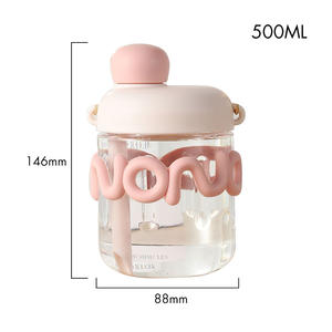 <span class=keywords><strong>Tasse</strong></span> en verre borosilicaté résistant à la chaleur avec poignée bouteille d'eau d'impression personnalisée en silicone - Product Image 3
