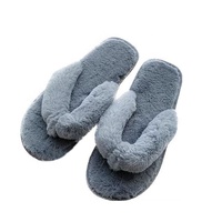 Tongs douillettes en fourrure pour femme, pantoufles d'hiver moelleuses en peluche avec doublure polaire, semelle souple, chaussons d'intérieur chauds