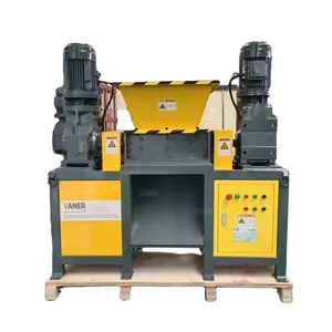 Vaner V-DB400 Doble-As Shredder Twee Motor 4kw En 4kw Shredder Voor Elektrische Kabel Schroot Aluminium Blikjes Shredder Machine