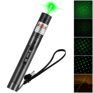 Recargable 303 estrellas verde 532nm puntero láser EDC portátil aleación de aluminio pluma de luz láser con batería y cargador bloqueo para niños - Product Image 6