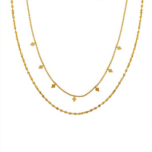 French Double Layered <b>Star</b> Necklace Gold Zinc Alloy Minimalist Elegant Clavicle Chain <b>Light</b> Luxury Style - Product Image 5