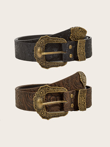 Nuova cintura Vintage retrò da donna rivetti in lega resistente alla moda fibbie con ago alla moda cinture neutre stile - Product Image 6