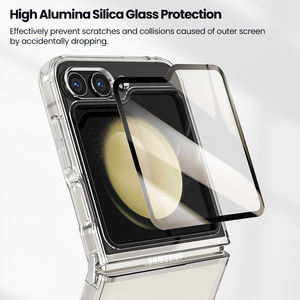 Чехол Toocki Ultra Slim из ТПУ с внешней защитой экрана из высококачественного алюминиевого стекла, поддержка беспроводной зарядки для Samsung Z Flip5, для повседневного использования - Product Image 4