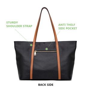 Sacs en cuir véritable personnalisés sacs à main pour femmes marque privée <span class=keywords><strong>noir</strong></span> fourre-tout sacs à main sac pour femmes - Product Image 3