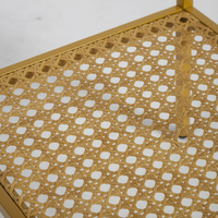 Table d'appoint moderne dorée en faux marbre à 2 niveaux avec étagère métallique pour salon et hôtel
