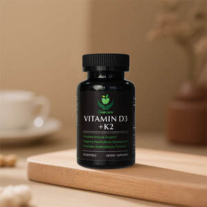 OEM علامة خاصة كبسولات فيتامين D3K2 <span class=keywords><strong>D3</strong></span> 5000iu K2 120mcg Multivitamun للمناعة 60 عدد - Product Image 1