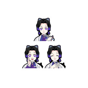 Autocollant 3D lenticulaire animé de la fille d'anime mignonne Kochou Shinobu, autocollant de mouvement d'anime, autocollants imperméables pour voitures - Product Image 1