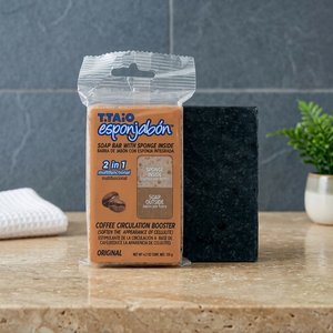 Éponge à savon au café 2 en 1 Esponjabon | Outil de bain exfoliant et nettoyant - Product Image 3