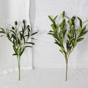 Branches d'olivier artificielles Gardenia 45 cm, fleurs en soie plastique, décoration de mariage, feuilles vertes avec olives noires - Product Image 3