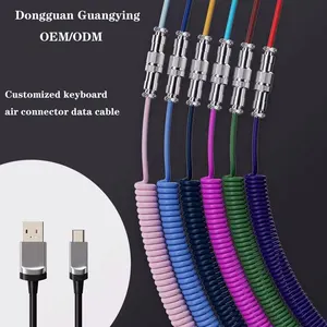 GY fábrica personalizada carga rápida USB 3,0 para IOS Android tipo C de gama alta OEM/ODM cable espiral de alimentación cable de datos Venta caliente PVC