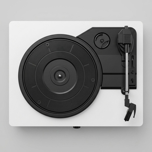 Tourne-disque <span class=keywords><strong>vinyle</strong></span> moderne blanc avec connexion <span class=keywords><strong>Bluetooth</strong></span> sans fil, 3 vitesses, idéal pour les mariages et les cadeaux d'anniversaire - Product Image 6