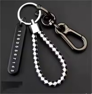 Porte-clés tressé anti-perte 2025 avec numéro de téléphone pour clé de voiture - Product Image 4