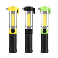 Lampe de travail LED COB magnétique à intensité variable, rechargeable, alimentée par piles AA, portable, étanche IP44, lampe d'inspection, marteau de sécurité, corde