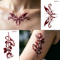 Autocollants de tatouage temporaire papillon semi-permanents personnalisés OEM, sans eau, à coller, imperméables, pour la vente en gros
