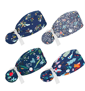 Vendita calda tinta unita 100% Cappello ricamato in cotone per lunghi capelli corti Vets infermiere medico tappi per Scrub chirurgico con papillon - Product Image 2