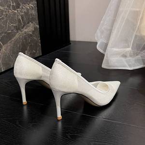 8CM Soulier Femme Talon Mesh Sexy Beautiful Fancy Female High <b>Heels</b> for Ladies and Women - Product Image 3