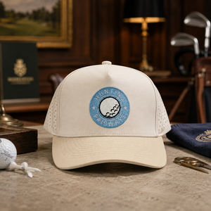 Casquette de golf sportive à cinq panneaux personnalisée OEM, broderie à la main, polyester/coton, haute qualité, faible MOQ, visière incurvée, sangle réglable - Product Image 3