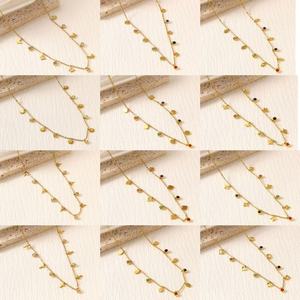 Collar de Acero Inoxidable con Colgante de Corazón, Estrella y Luna, Chapado en Oro de 18k, con Diamantes de Colores, para Mujer, Accesorios Coreanos - Product Image 1