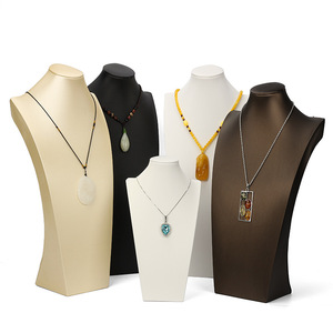 Maniquí de cuello realista de alta gama para exhibición de joyas, soporte de PU cepillado para collares, accesorios, estuches y exhibidores para colgantes - Product Image 1