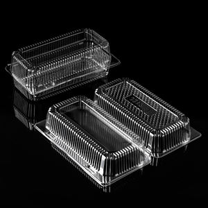 Boîtes alimentaires en <span class=keywords><strong>plastique</strong></span> recyclé en gros, contenants rectangulaires pour pâtisserie, jetables, transparents, pour pain, à emporter, emballage pour en-cas - Product Image 2
