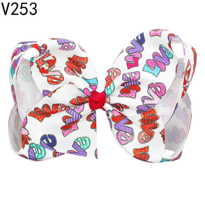 โบว์ติดผมบูติก8วันวาเลนไทน์พร้อมคลิปจระเข้คลิปใหญ่รูปหัวใจรักขนาดใหญ่สำหรับเด็กผู้หญิง - Product Image 3